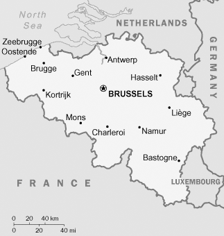 map of the belgium